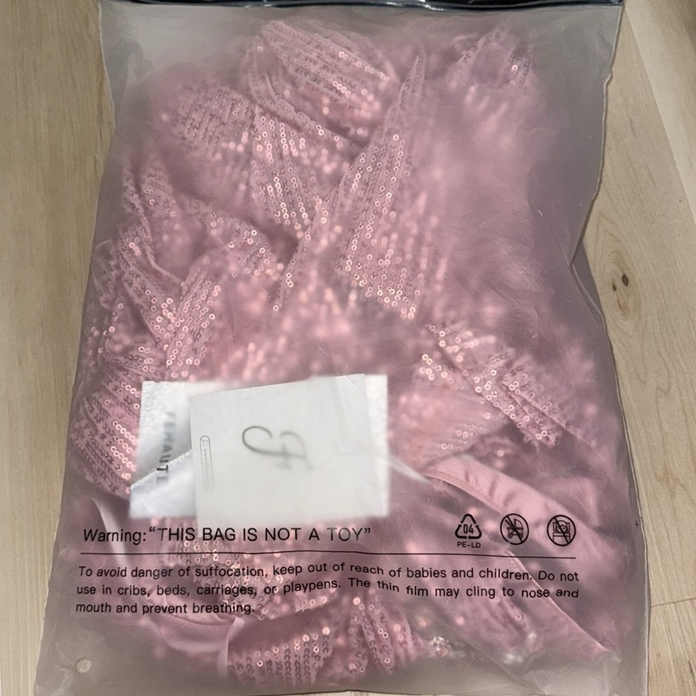 Pink Sequin Rhinestone Halter Sleeveless Sheath Maxi Dress - Picture 4 of 4